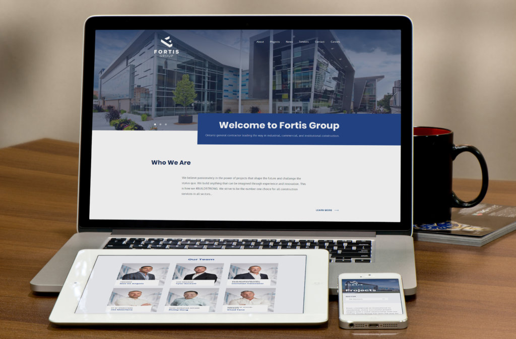 The new website features a brand new tenders page and project portfolio page.
